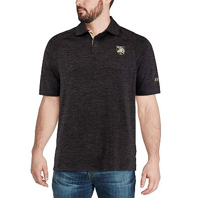 Men's Colosseum Black Army Black Knights Down Swing Polo