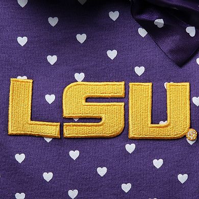 Girls Newborn & Infant Purple LSU Tigers Hearts Bodysuit and Headband Set