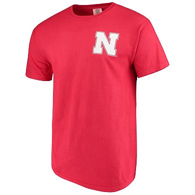 Men's Scarlet Nebraska Huskers Baseball Flag Comfort Colors T-Shirt