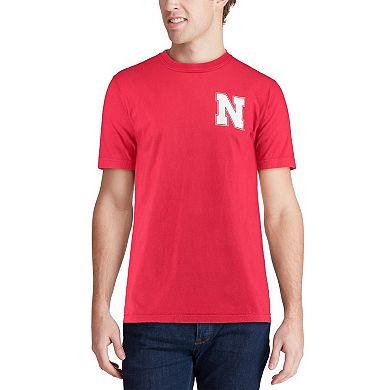 Men's Scarlet Nebraska Huskers Baseball Flag Comfort Colors T-Shirt