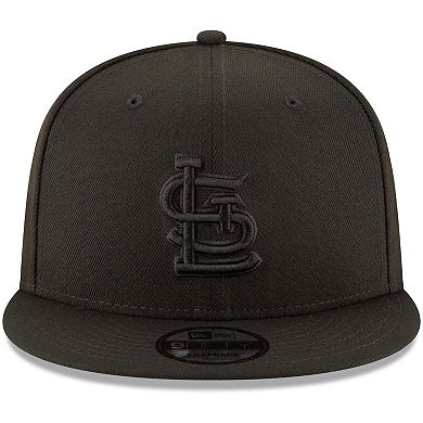St. Louis Cardinals New Era Black on Black 9FIFTY Team Snapback Adjustable Hat - Black
