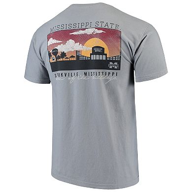 Men's Gray Mississippi State Bulldogs Comfort Colors Campus Scenery T-Shirt