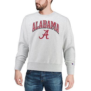 Men's Champion Gray Alabama Crimson Tide Arch Over Logo Reverse Weave Pullover Sweatshirt