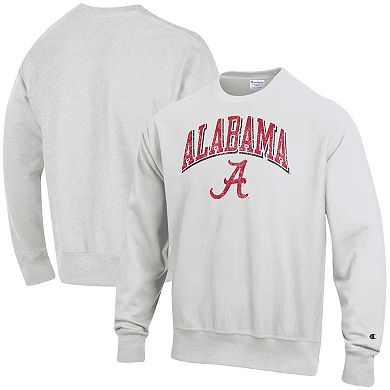 Men's Champion Gray Alabama Crimson Tide Arch Over Logo Reverse Weave Pullover Sweatshirt