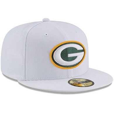 Men's New Era White Green Bay Packers Omaha 59FIFTY Fitted Hat