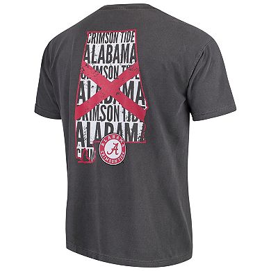 Men's Gray Alabama Crimson Tide Flag Local Comfort Color T-Shirt