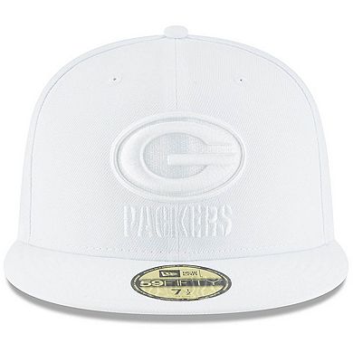 Men's New Era Green Bay Packers White on White 59FIFTY Fitted Hat