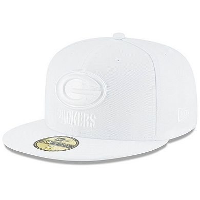Men's New Era Green Bay Packers White on White 59FIFTY Fitted Hat