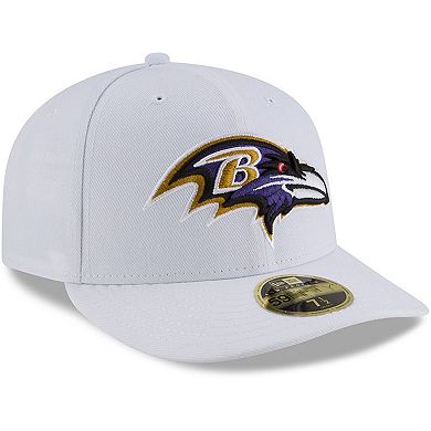 Men's New Era White Baltimore Ravens Omaha Low Profile 59FIFTY Fitted Hat