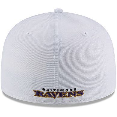 Men's New Era White Baltimore Ravens Omaha Low Profile 59FIFTY Fitted Hat