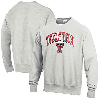 Men's Champion Gray Texas Tech Red Raiders Arch Over Logo Reverse Weave Pullover Sweatshirt