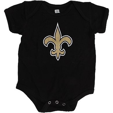 Newborn Black New Orleans Saints Team Logo Bodysuit