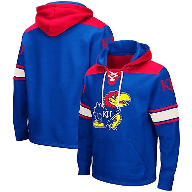 Men's Colosseum Royal Kansas Jayhawks 2.0 Lace-Up Pullover Hoodie