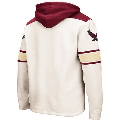 Men's Colosseum Cream Boston College Eagles 2.0 Lace-Up Pullover Hoodie