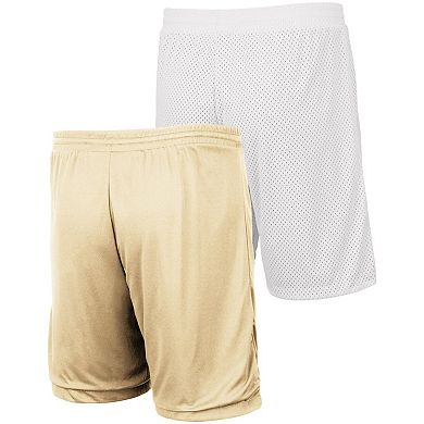 Men's Colosseum White/Gold Georgia Tech Yellow Jackets Wiggum Reversible Shorts