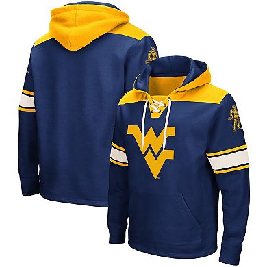 Men's Colosseum Navy West Virginia Mountaineers 2.0 Lace-Up Pullover Hoodie