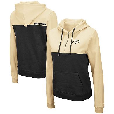 Women's Colosseum Gold Purdue Boilermakers Aidan Half-Zip Pullover Hoodie