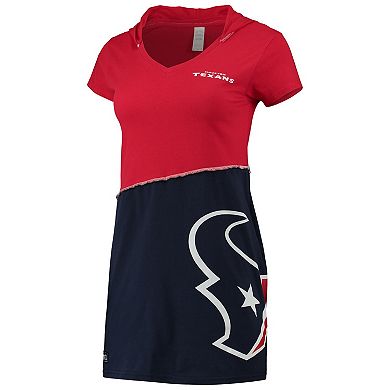 Women's Refried Apparel Red/Navy Houston Texans Sustainable Hooded Mini Dress