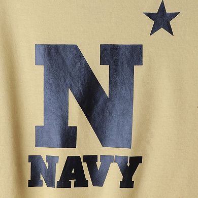 Women's Colosseum Gold Navy Midshipmen Trey Dolman Long Sleeve T-Shirt