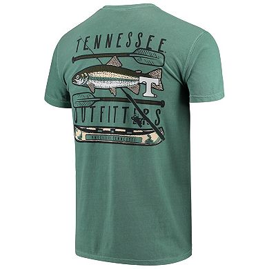 Men's Green Tennessee Volunteers Fishing Stack Comfort Colors Pocket T-Shirt