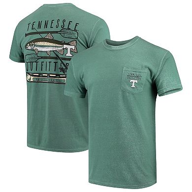 Men's Green Tennessee Volunteers Fishing Stack Comfort Colors Pocket T-Shirt