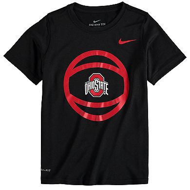 Youth Nike Black Ohio State Buckeyes Basketball and Logo Performance T-Shirt