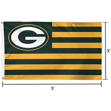 WinCraft Green Bay Packers 3' x 5' Americana Stars & Stripes Deluxe Flag