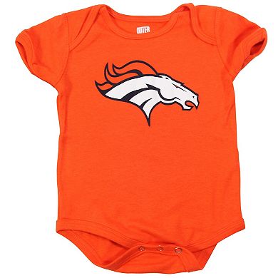 Newborn Orange Denver Broncos Team Logo Bodysuit