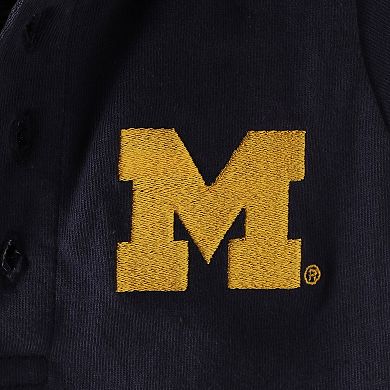 Infant Navy Michigan Wolverines Polo Bodysuit