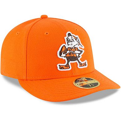 Men's New Era Orange Cleveland Browns Omaha Throwback Low Profile 59FIFTY Fitted Hat