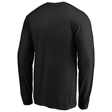 Men's Majestic Black New Orleans Saints Iconic Phalanx Long Sleeve T-Shirt
