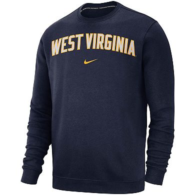 Men's Nike Navy West Virginia Mountaineers Club Fleece Sweatshirt