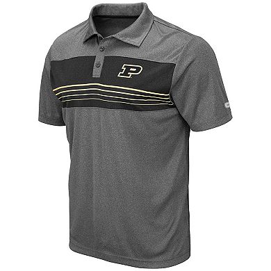 Men's Colosseum Heathered Charcoal Purdue Boilermakers Smithers Polo