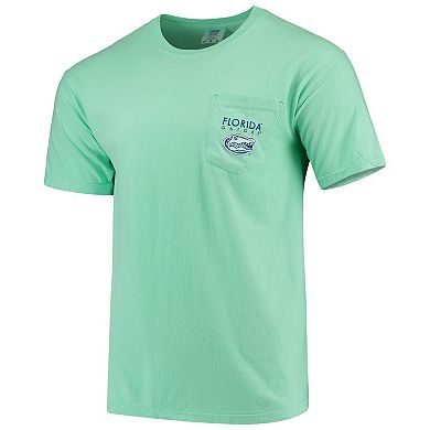 Men's Mint Green Florida Gators Circle Scene Comfort Colors Pocket T-Shirt