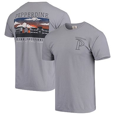 Pepperdine Waves Comfort Colors Campus Scenery T-Shirt - Gray