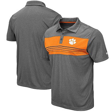 Men's Colosseum Heathered Charcoal Clemson Tigers Smithers Polo