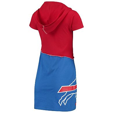 Women's Refried Apparel Red/Royal Buffalo Bills Sustainable Hooded Mini Dress