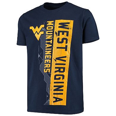 Youth Navy West Virginia Mountaineers Challenger T-Shirt