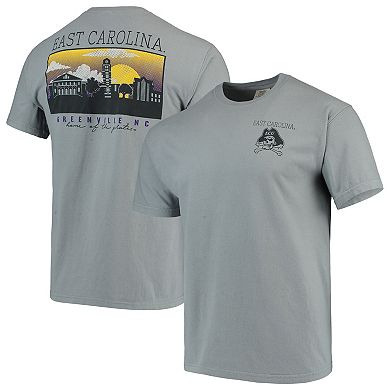 ECU Pirates Comfort Colors Campus Scenery T-Shirt - Gray