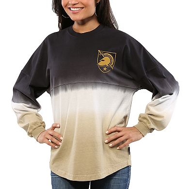 Women's Black Army Black Knights Ombre Long Sleeve Dip-Dyed Spirit Jersey