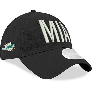 Women's New Era Black Miami Dolphins Hometown 9TWENTY Adjustable Hat