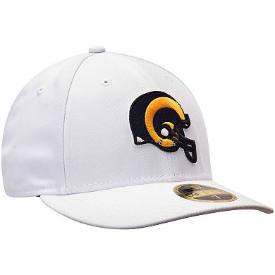 Men's New Era White Los Angeles Rams Historic Omaha Low Profile 59FIFTY Fitted Hat