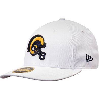 Men's New Era White Los Angeles Rams Historic Omaha Low Profile 59FIFTY Fitted Hat