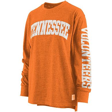 Women's Pressbox Tennessee Orange Tennessee Volunteers Plus Size Two-Hit Canyon Long Sleeve T-Shirt