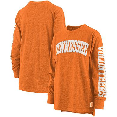 Women's Pressbox Tennessee Orange Tennessee Volunteers Plus Size Two-Hit Canyon Long Sleeve T-Shirt