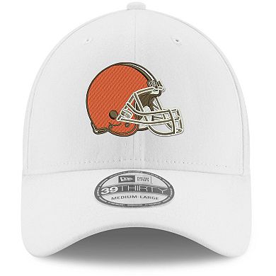 Men's New Era White Cleveland Browns Iced 39THIRTY Flex Hat