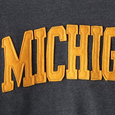 Women's Pressbox Heathered Navy Michigan Wolverines Two-Hit Canyon Long Sleeve T-Shirt