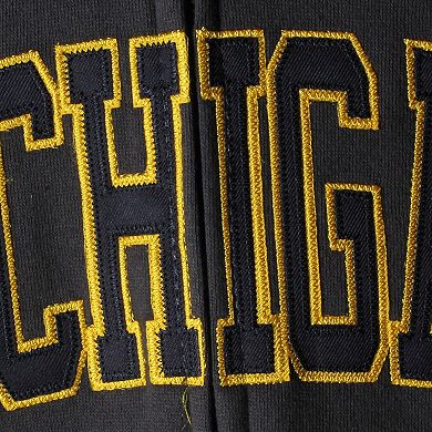 Women's Charcoal Michigan Wolverines Arched Name Full-Zip Hoodie