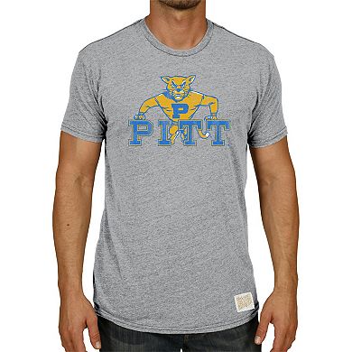 Men's Original Retro Brand Heathered Gray Pitt Panthers Team Vintage Tri-Blend T-Shirt