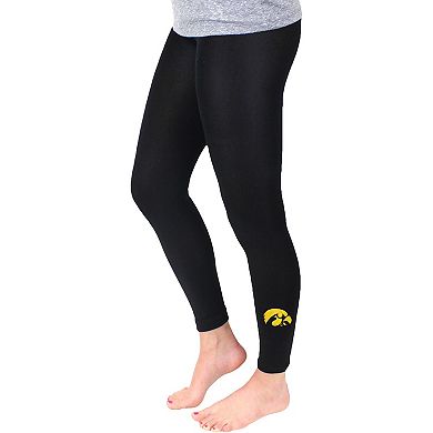 Women's ZooZatz Black Iowa Hawkeyes Fleece Lined Leggings